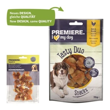 PREMIERE Tasty Duo Snack Huhn Mit Banane 7x70g 4 PREMIERE Tasty Duo Snack Huhn Mit Banane 7x70g – Bild 2