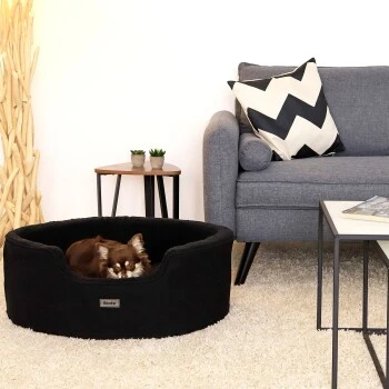 Lionto Hundebett Mit Wendekissen Schwarz S 4 Lionto Hundebett Mit Wendekissen Schwarz S – Bild 2