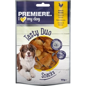 PREMIERE Tasty Duo Snack Huhn Mit Banane 7x70g 3 PREMIERE Tasty Duo Snack Huhn Mit Banane 7x70g